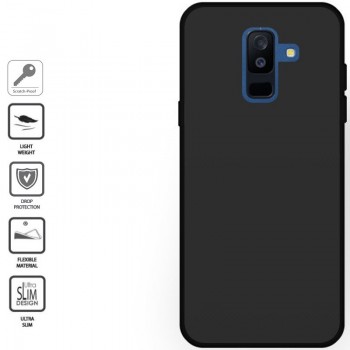 Silikoninis juodas 0.6 mm. dėklas (Samsung GALAXY A6 PLUS 2018)